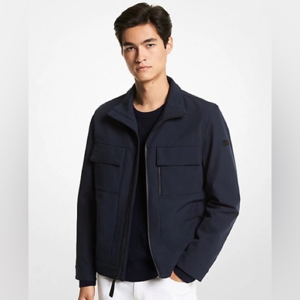 Michael Kors Men's Belgravia Woven Zip-Up Jacket Black Size S - Picture 15 of 16